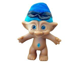 Vintage ACE Novelty Troll Doll With Blue Gem & Hair